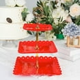 thumbnail image 5 of BalsaCircle Red 3 Tiers Plastic 13" Cupcake Holder Square Dessert Stand, 5 of 8