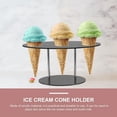 thumbnail image 3 of Soporte de acrílico para conos de helado, soporte para conos de comida de charcutería, soporte para conos de gofre, 3 orificios, color negro, 3 of 8