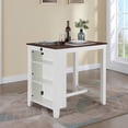 thumbnail image 2 of White Modern Counter Height Dining Table with USB Ports and Shelves for Small Spaces, 2 of 5