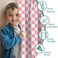 thumbnail image 3 of Blackout Kids Curtains,Pink and White Checkerboard Pattern Childrens Insulated Curtains Set Of 2,Bedroom Essentials,Toddler Room Decor 52"x63", 3 of 5