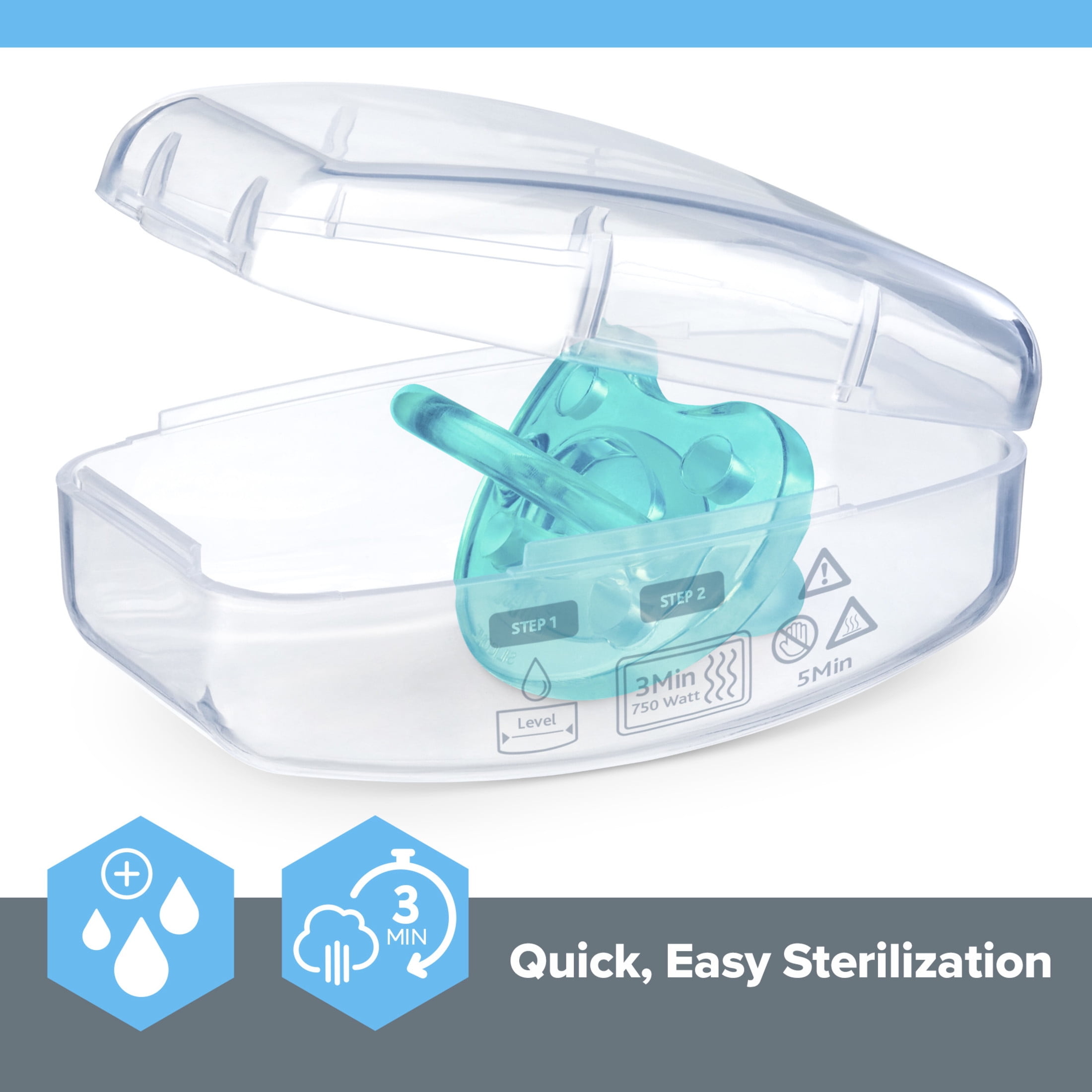 Chicco PhysioForma® One-Piece Silicone Pacifier, 16-24m, 2pk – Teal