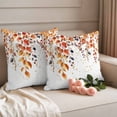 thumbnail image 2 of Orange Fall Leaves Outdoor Waterproof Pillow Covers, Vintage Country Plants Pastoral Farm Decorative Square Throw Pillowcase Sofa Cushion Sham for Patio/Couch/Chair, 16"x16" 2 Pack, 2 of 8