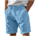 thumbnail image 3 of Horkkom Shorts Men Button Zipper Elastic Waist Shorts Casual Summer Gym Workout Shorts with Pockets L, 3 of 7