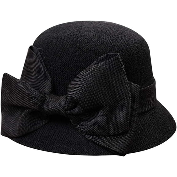 Kukuzhu Summer Beach Sun Straw Hats for Women 1920s Vintage Packable Cloche Hats UV Protection Travel Bowler Hat