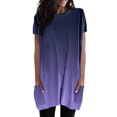 thumbnail image 1 of WEIYLL Womens T Shirts Summer Loose Pullover Gradient Short Sleeve Tunic With Pockets Purple Tops Sizes XL, 1 of 5