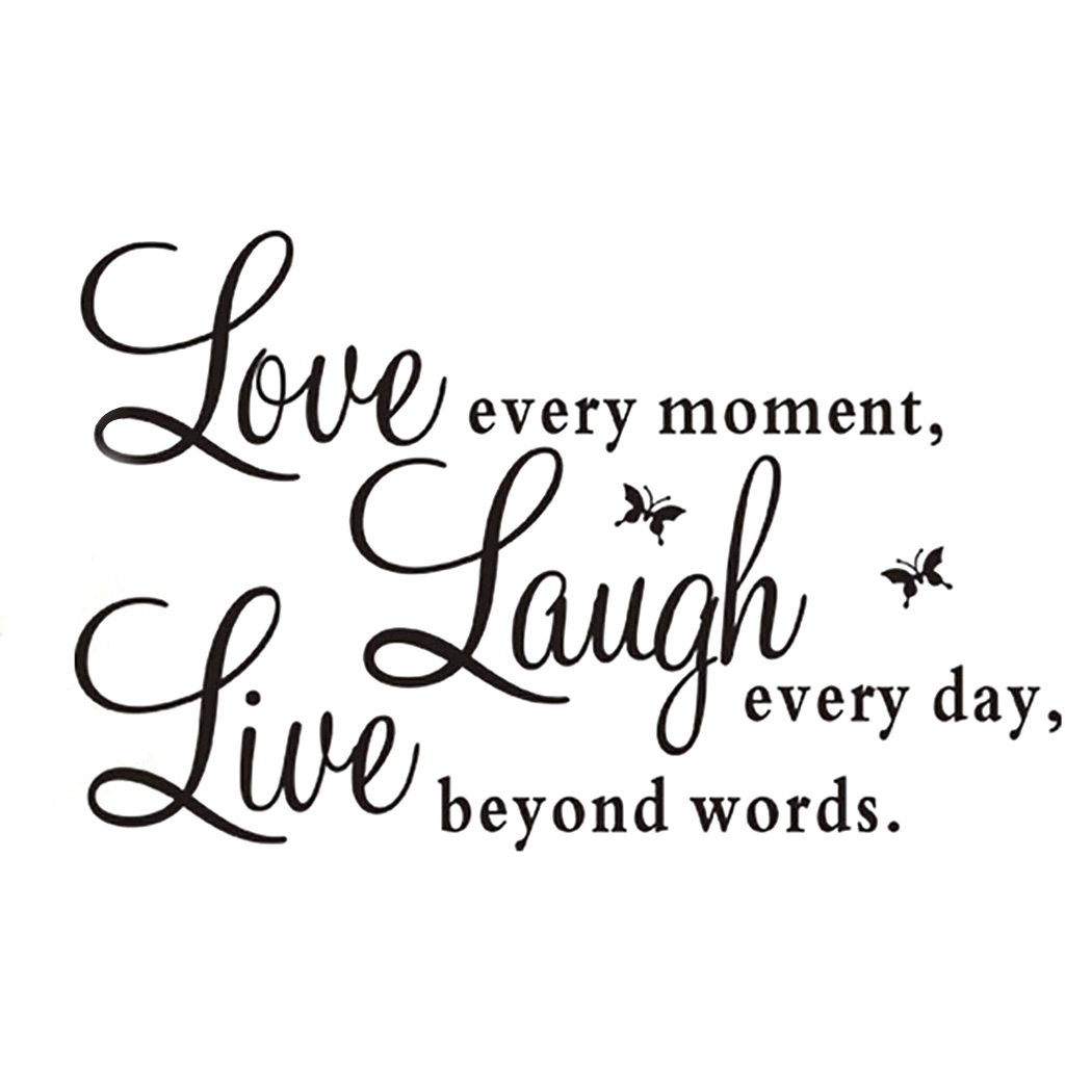Decalgeek Live Laugh Love Wall Decal Vinyl Black & Words & Phrase Stickers Quote Word for Bedroom Living Room Decor - image 2 of 2