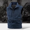 thumbnail image 2 of Levmjia Men's Sleeveless Vest Stand Collar Zip Vest Casual Autumn Vest Polyester Vest Men's Outerwear Vest Lightweight Vest Sizes M-5XL, 2 of 9