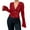 Red, variant on hotojiny Going out Tops for Women Trendy Summer Flare Long Sleeve Shirt Lace Deep V Neck See Through Blouse Spring Outfits