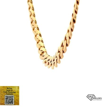 10K Gold Solid 7MM 18" Miami Cuban Chain