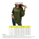thumbnail image 4 of Suéter de punto acanalado con cuello redondo para mujer Otoño Invierno Suelto Casual Color puro Suéter para ir de compras OD Verde L, 4 of 4