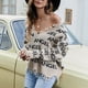 thumbnail image 3 of Jersey europeo y americano para mujer, suéter corto holgado con cuello en V, nuevo suéter con borlas para otoño e invierno 2023, 3 of 4
