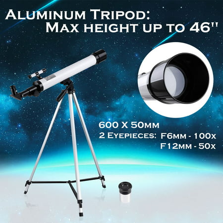 50mm Kids Beginners Astronomical Refractor Telescope Spotting Scope Refractive Eyepieces (Best Beginner Telescope For Deep Space)