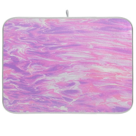 

Dish Drying Mat Multi-functional Absorbent Kitchen Drying Mat Foldable Drying Mat for Kitchen Drainer Rack 16 x18 Pink Purple Tie-dye
