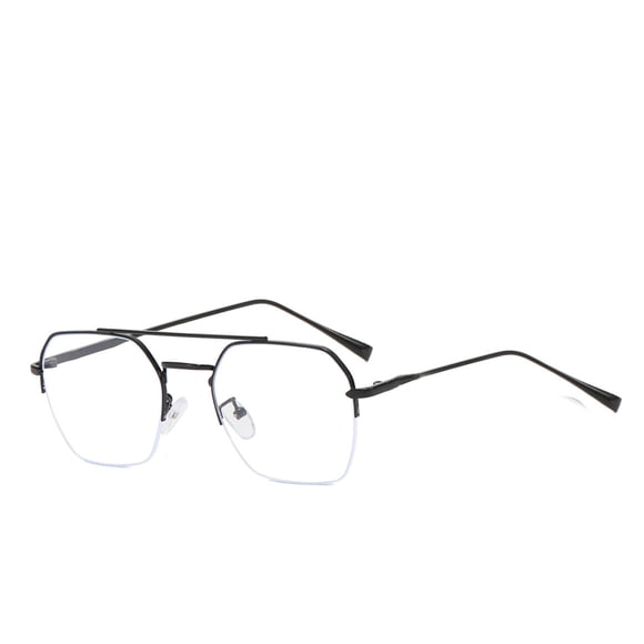 Qarigey Gafas de medio marco para hombre, protección para los ojos, lentes lisos de lectura, gafas de doble viga para interiores y exteriores, Type3 NO3