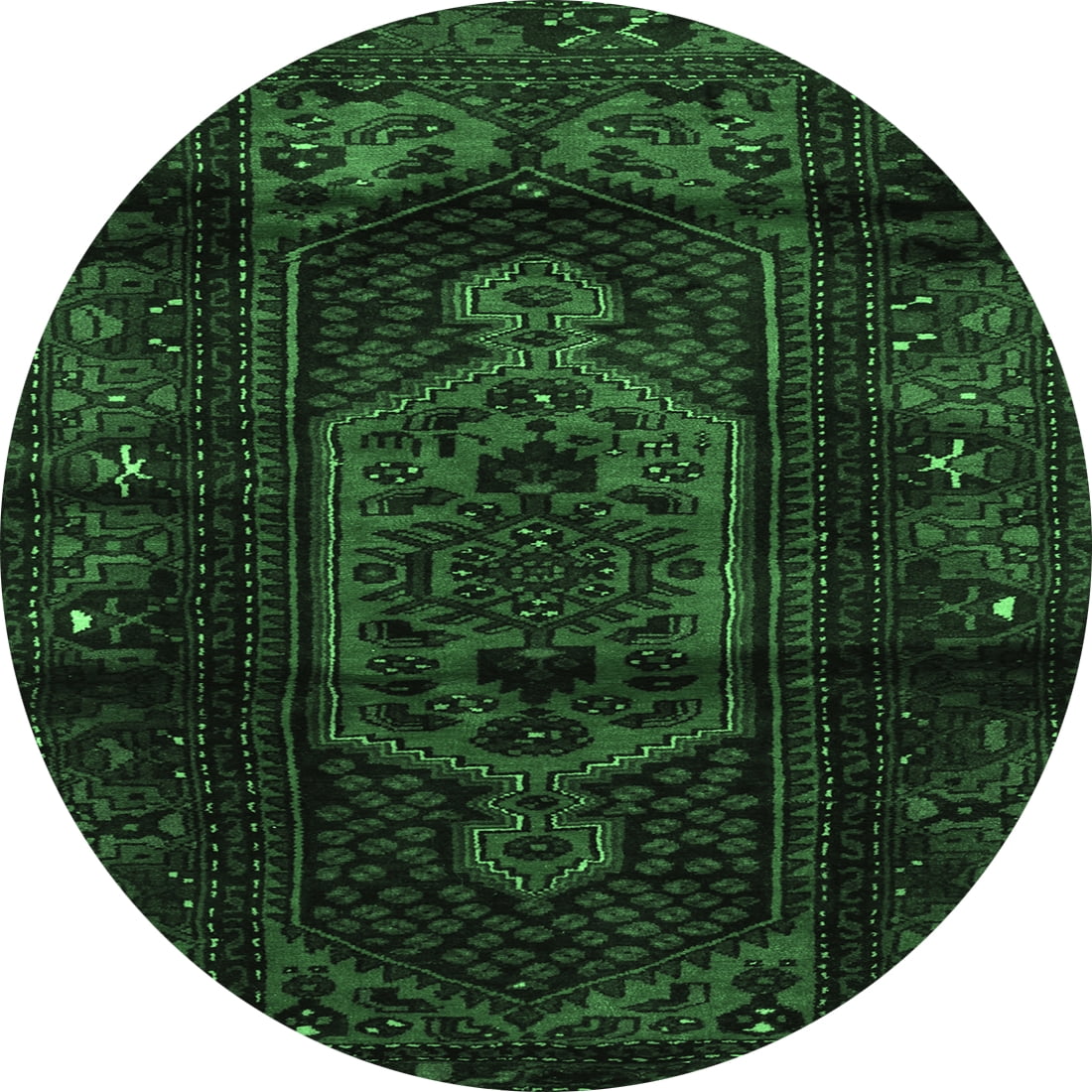 Ahgly Company Indoor Round Persian Emerald Green Traditional Area Rugs ...