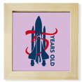 thumbnail image 1 of Five Digit Age Rocket Art Deco Fashion Square Picture Frame Wall Tabletop Display, 1 of 3