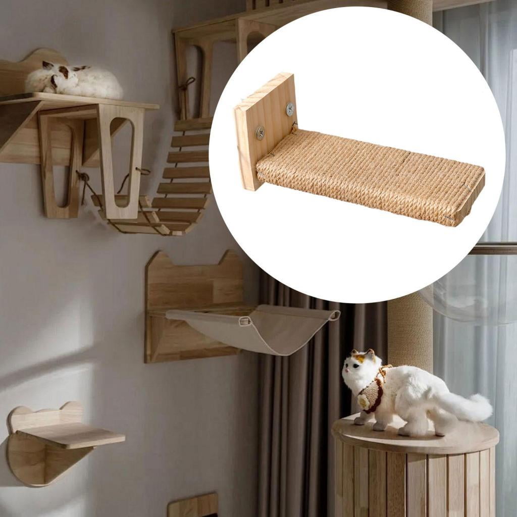 EHJRE Cat Wall Bed, Kitten Wall Furniture, Easy Installation, Indoor Activity, Cat Climbing Ladder, Scratching Post for Small Large Cats S
