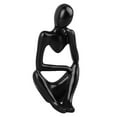 thumbnail image 2 of Resin Thinker Statue Abstract Thinker Figure Thinker Style Decoration for Living Room Office Book Shelf Black Left, 2 of 8