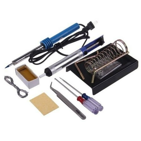 - 9in1 60w DIY Electric Solder Starter Tool Kit Set with Iron Stand Desolder Pump, Soldering Stand Size: 13cm(L) x 9cm(W) x 1.8cm(H) Power: 60W Power.., By Ironing Product Sets