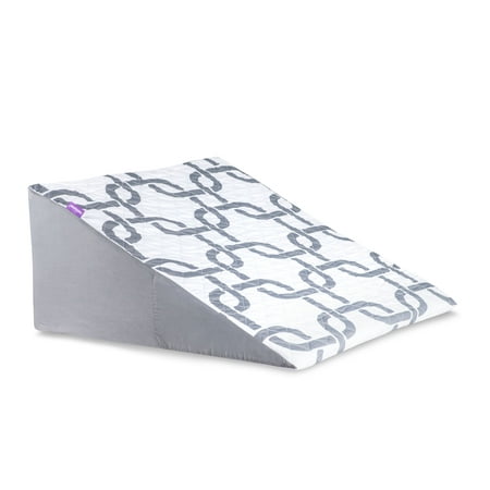 6 Inch Wedge - HealthSmart Premium Foam Bed Wedge Pillow with Stylish, Spill-Resistant Cover, Gray Links, 7 x 24 x 24 Inches