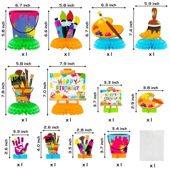 MALLMALL6 Art Paint Honeycomb Centerpieces for Birthday Baby Shower Decoration,12Counts