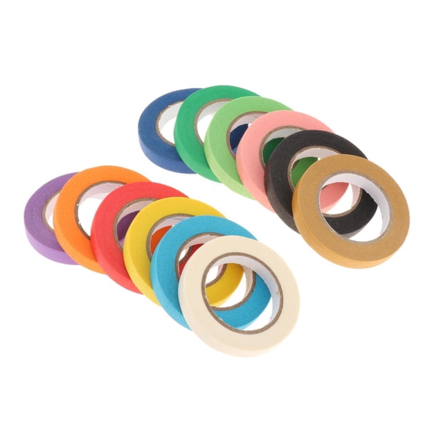 Cinta adhesiva de colores, cinta de pintores, juego de manualidades ños, 9 mm Sunnimix Cintas de enmascarar de colores