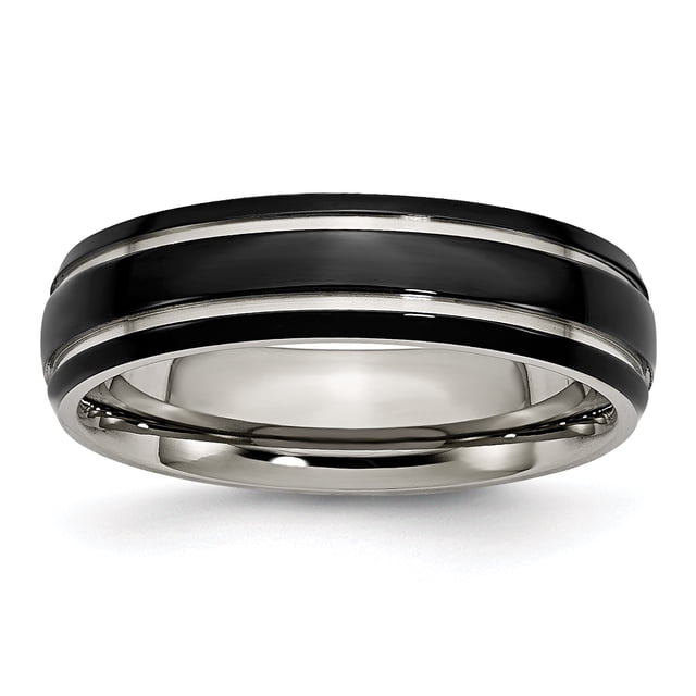 Bague de Mariage en Titane Noir 6mm pour Papa Homme pour Lui