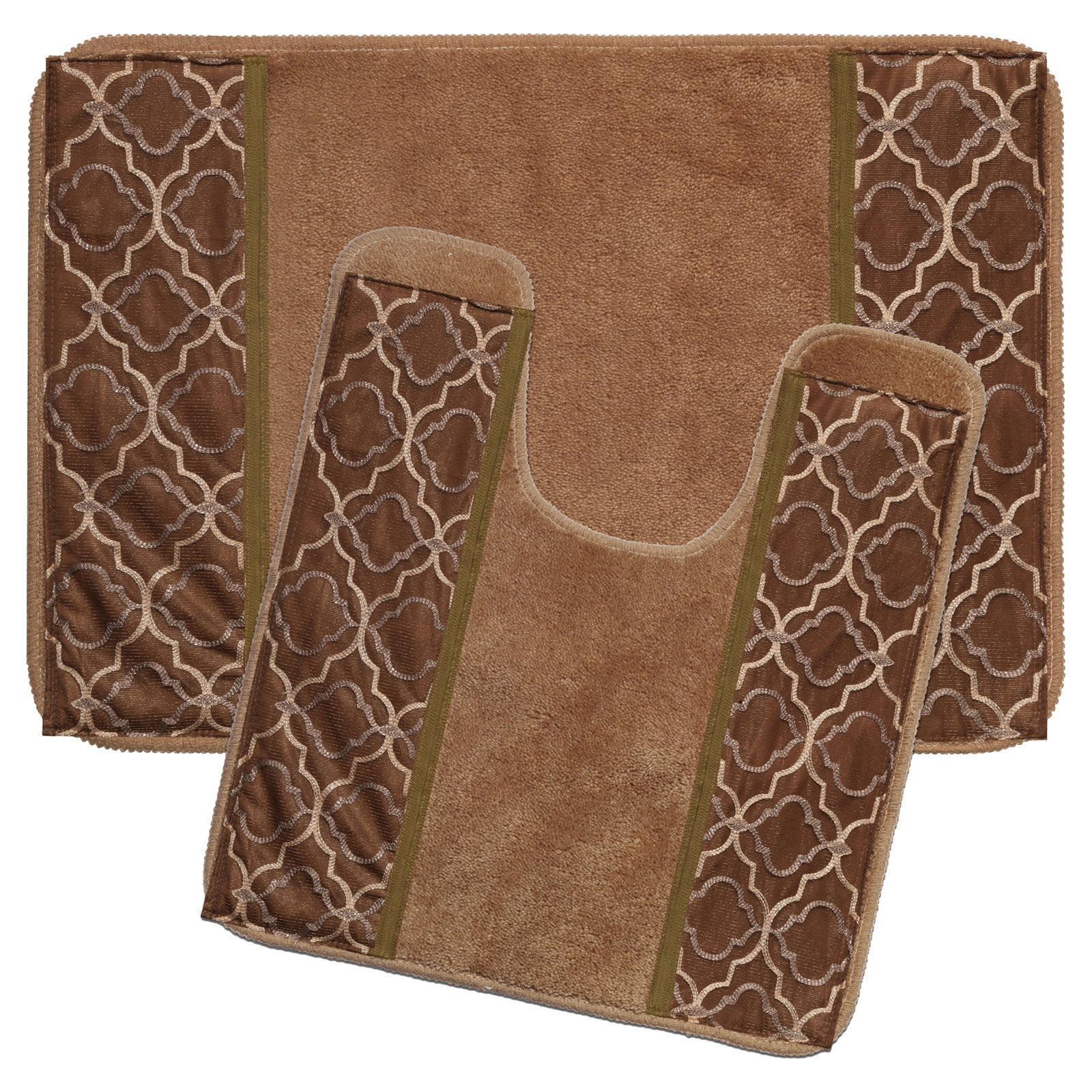 Sweet Home Collection Spindle Gold Bathroom Rug Set