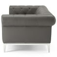 thumbnail image 3 of Contemporary Modern Urban Designer Living Room Lounge Club Lobby Sofa, Leather, Grey Gray, 3 of 6
