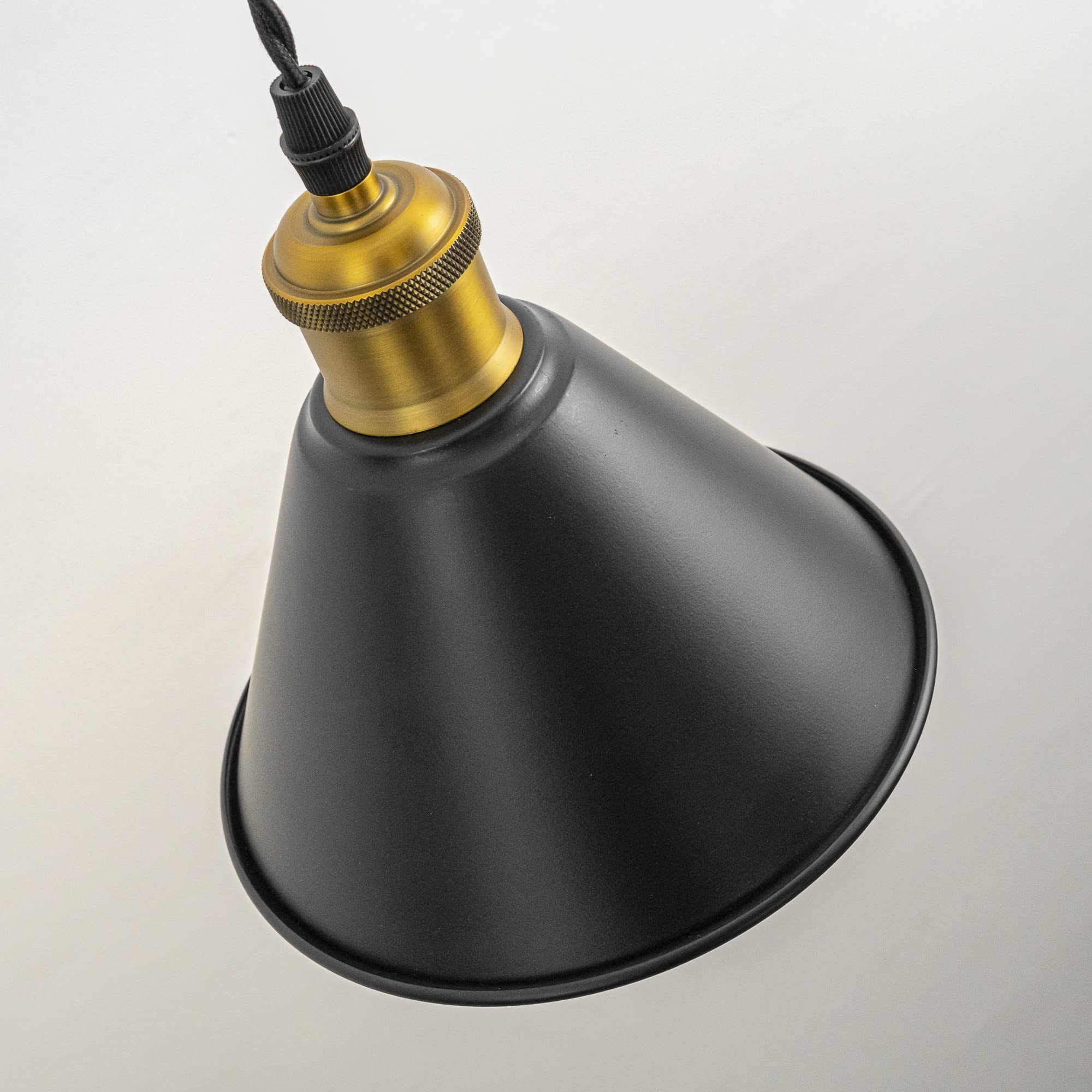 KAYYELAMP 1x Plug in Cable Track Rail, 2X Adjustable Cord Black Track Lighting Fixtures Matt Brass Finish E26 Base H-Type Vintage Design for Kitchen Loft(No Bulb)