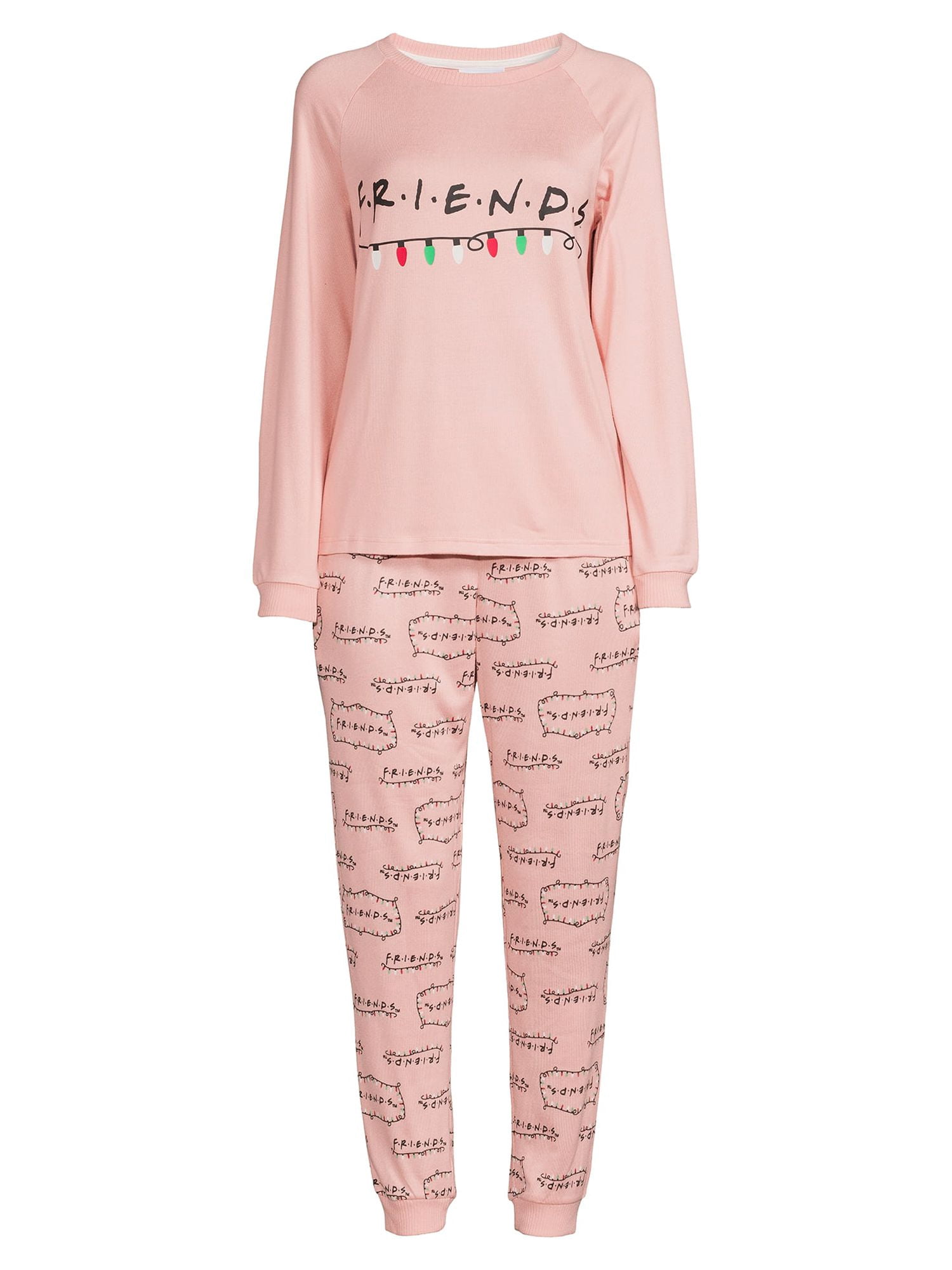 Friends Women's and Women's Plus Long Sleeve Top and Pants, 3-Piece Gift Set