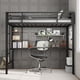 thumbnail image 1 of Tamaño individual size loft cama con grande escritorio y almacenamiento estantes-stairs safety guardrail space-saving para para niños y adults in sala de estar o dormitorio (negra y brown), 1 of 6
