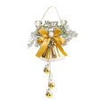 thumbnail image 2 of Adorno colgante de campana navideña de metal para árbol de Navidad con lazo de cinta Oro, 2 of 9