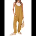 thumbnail image 1 of Casuales de Verano para Mujer, Sin Mangas, con Tirantes Finos, Modernos para Vacaciones en la Playa. Amarillo XL, 1 of 8