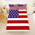 thumbnail image 5 of Manfei American Flag Queen Sheets,Classic National Queen Sheet Sets,Red White Blue,4pcs,1 Flat Sheet, 1 Fitted Sheet and 2 Pillowcases, 5 of 6