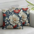 Cool Red Poppy Throw Pillow Covers Set of 2, Decorative Square Pillow