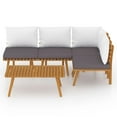 thumbnail image 3 of vidaXL 5 Piece Patio Lounge Set with Cushions Solid Acacia Wood, 3 of 10