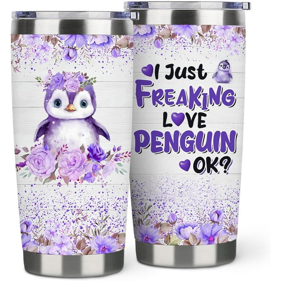 Penguin Gift for Penguin Lover,20 oz Penguin Coffee Cup Double Wall Stainless Steel Vacuum Insulated (Penguin, 20 oz)