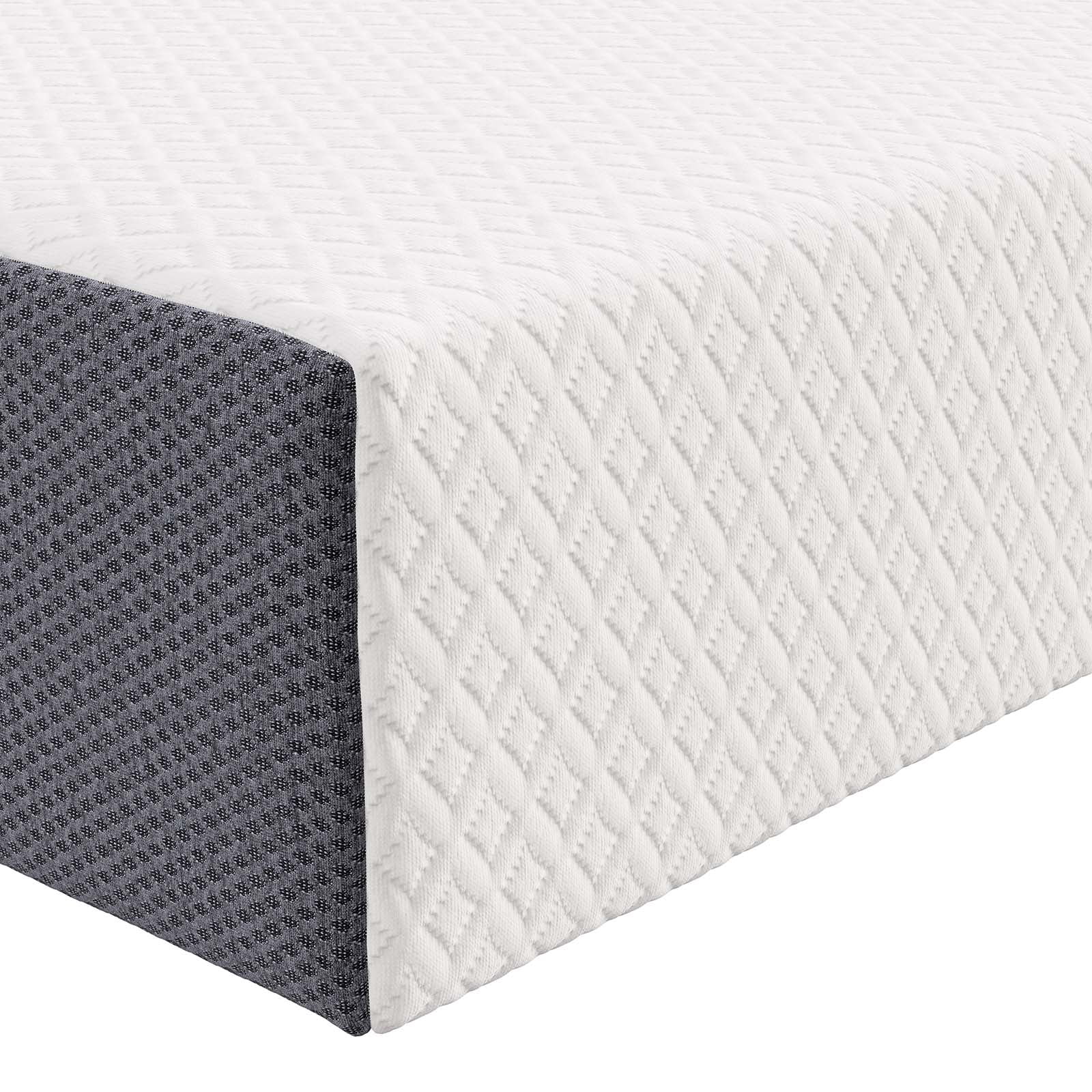 Modway Mila 8" Twin Size Memory Foam Mattress in Gray
