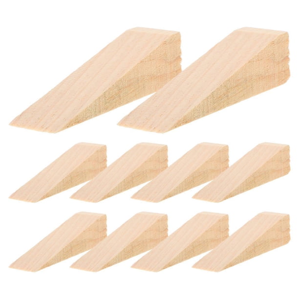 10pcs Wooden Door Stoppers Non-Slip Door Stops Wooden Wedges Wood Door Stop Door Wedges For Bottom Of Door Stopper Wedges 10x3x3cm