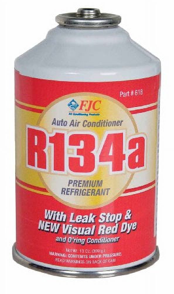 FJC 618 R134a w/ stop leak, red dye and O'ring Conditioner. 13 oz