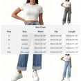 thumbnail image 2 of Zulora Women's High Waist Wide Leg Jeans Cuffed Hem Denim Pants Vintage Casual Straight Trousers for Spring Summer, 2 of 6