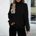 thumbnail image 2 of Duoif Women's Sweaters Women Fashion Pullover Long Sleeve Turtleneck Sweater Blouse Sweaters for Women Black L, 2 of 6