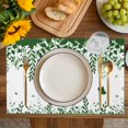 thumbnail image 4 of Green Spring Botanical Placemats Set of 12, Weeping Eucalyptus Butterfly Placemats for Dining Table, Place Mats for Kitchen Tabletop, Waterproof Wipeable Dining Table Mats Set, 4 of 9