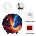 thumbnail image 4 of Honeii Wolf Print Elegant Bone China Decorative Plate, Porcelain Plate,Art Crafts,Ceramic Ornaments for Home Office Wall Decor-10in, 4 of 6