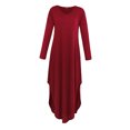thumbnail image 1 of Vestido maxi Sunnimix con cuello en V Manga larga casual con bolsillo rojo S, 1 of 8