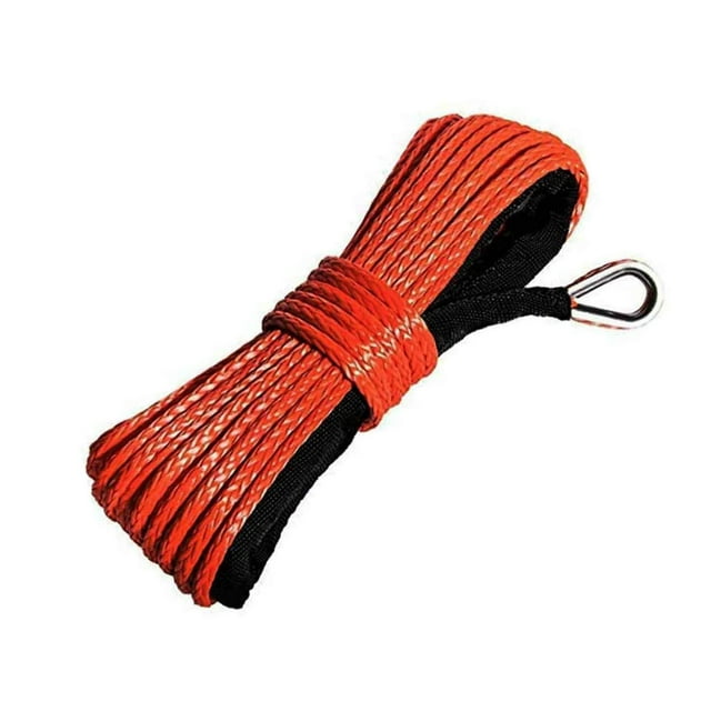 15M 6mm Winch Rope Trailer String Line Cable Synthetic Towing Rope With Hook Car Emergency String 7700lbs For ATV UTV Truck Boat