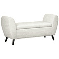 thumbnail image 1 of HOMCOM Upholstered Storage Bench, Modern Ottoman Bench with Arms, Cream, 1 of 10