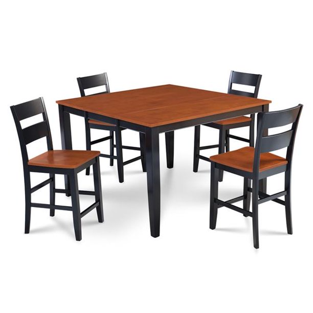 M&D Furniture SUNH5-BLC-W Sunderland 5 piece counter ...