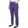 thumbnail image 3 of Alfred Dunner Womens Petite Shaping Tummy Control Flat Front Short Length Pant, 3 of 6
